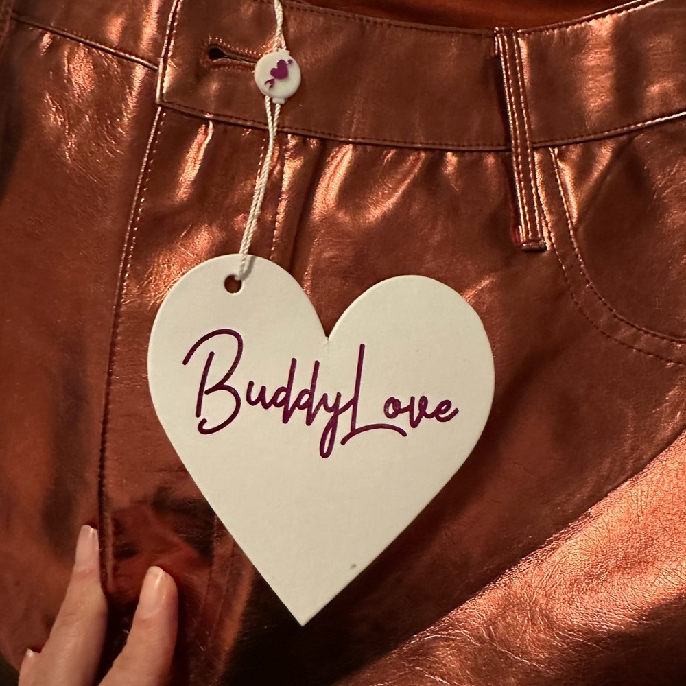 Buddy Love Metallic Copper Cropped Pants - Picture 4 of 5